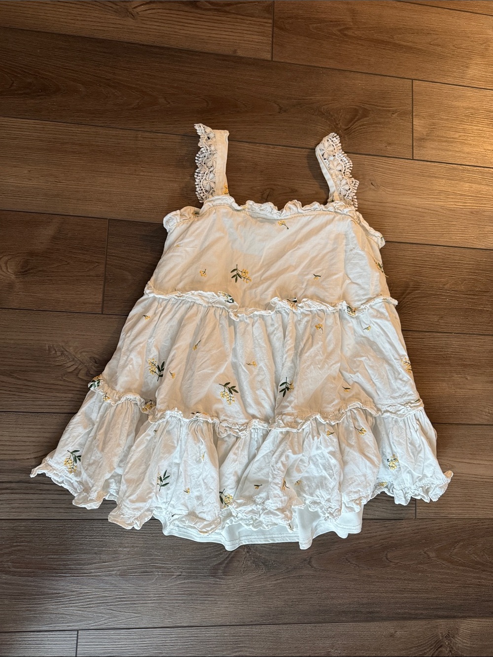 *White Floral Tiered Mini Sundress